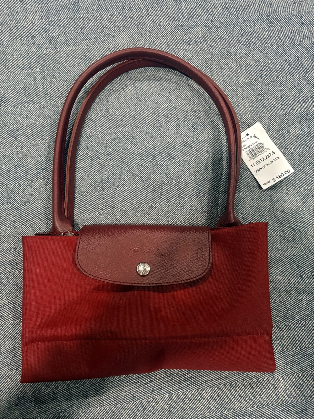 Longchamp Le Pliage large shoulder Tote bag | pomegranat